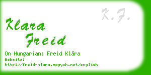 klara freid business card